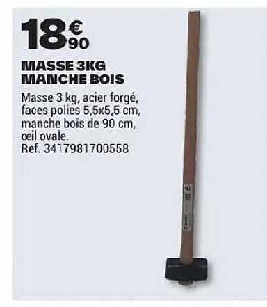 MASSE 3KG MANCHE BOIS