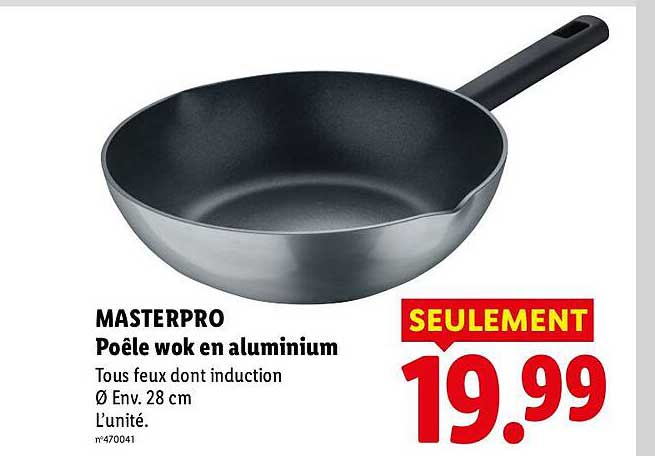 MASTERPRO Poêle wok en aluminium