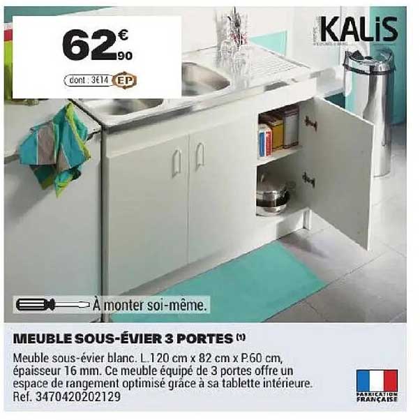 MEUBLE SOUS-ÉVIER 3 PORTES