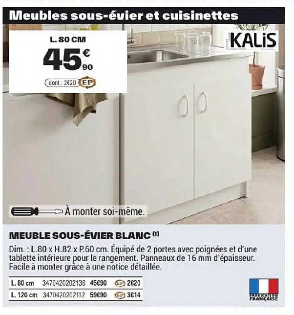 MEUBLE SOUS-ÉVIER BLANC
