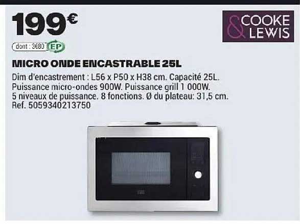 MICRO ONDE ENCASTRABLE 25L