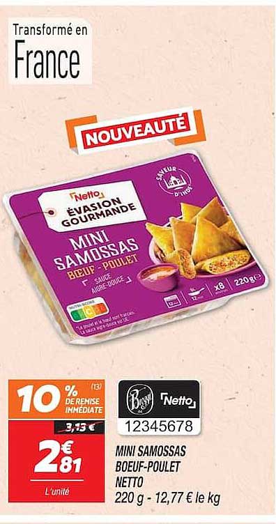 MINI SAMOSSAS BOEUF-POULET NETTO