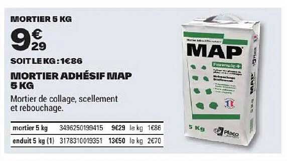 MORTIER ADHÉSIF MAP 5 KG