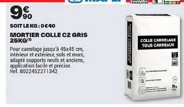 MORTIER COLLE C2 GRIS 25KG