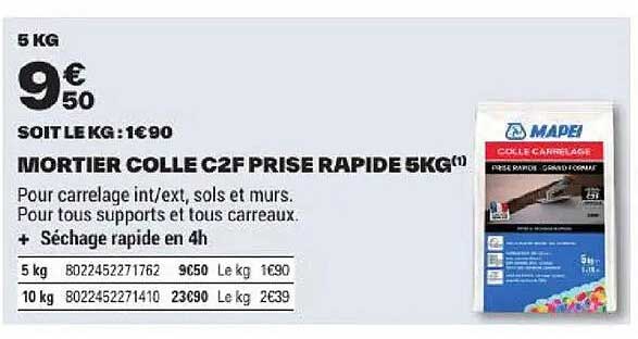 MORTIER COLLE C2F PRISE RAPIDE 5KG