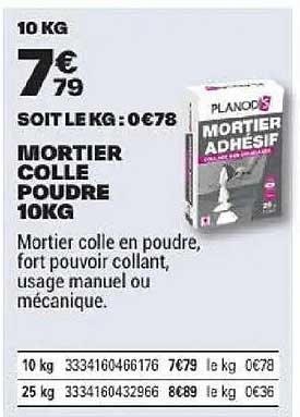MORTIER COLLE POUDRE 10KG