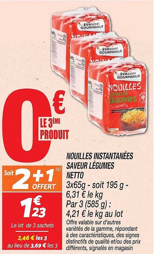 NOUILLES INSTANTANÉES SAVEUR LÉGUMES NETTO