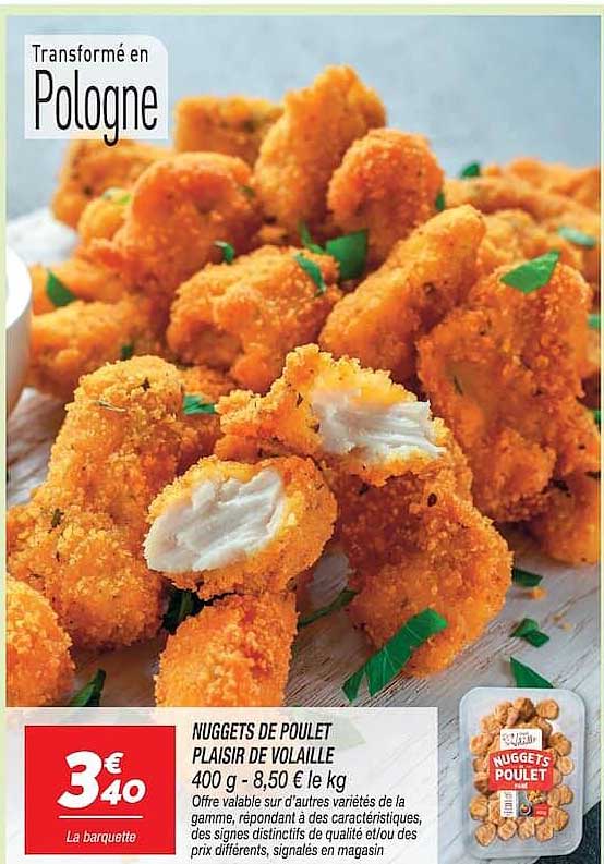 NUGGETS DE POULET PLAISIR DE VOLAILLE