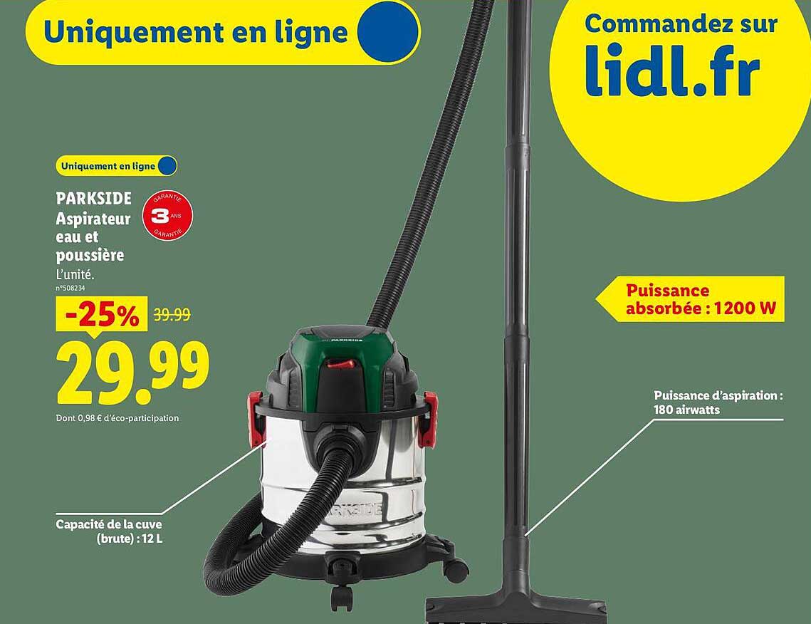 PARKSIDE Aspirateur eau et poussière