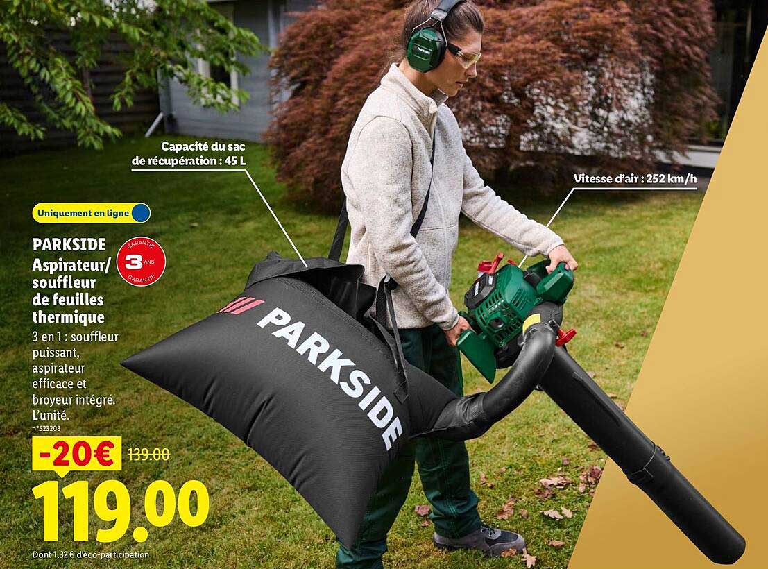 PARKSIDE Aspirateur/souffleur de feuilles thermique