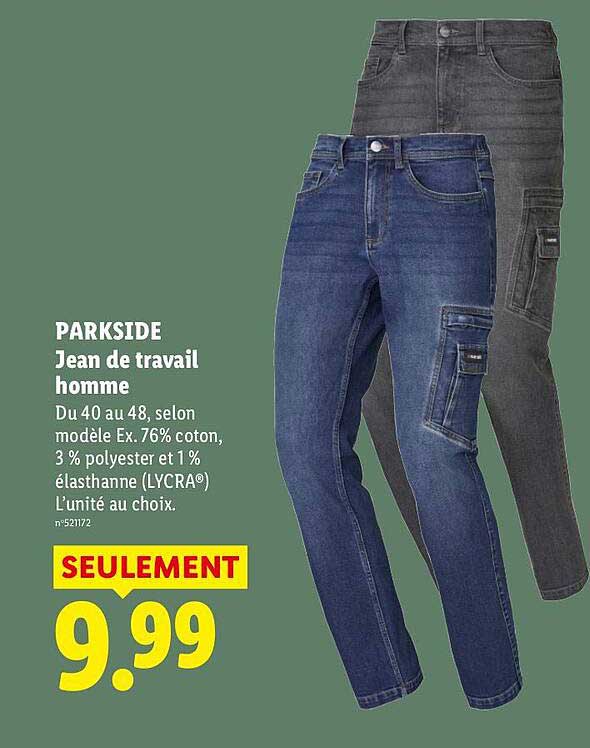 PARKSIDE Jean de travail homme