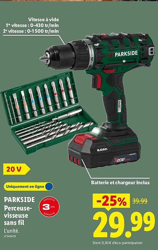 PARKSIDE Perceuse-visseuse sans fil