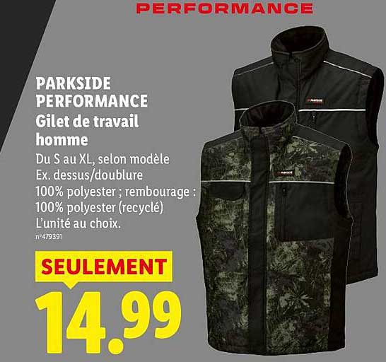 PARKSIDE PERFORMANCE Gilet de travail homme