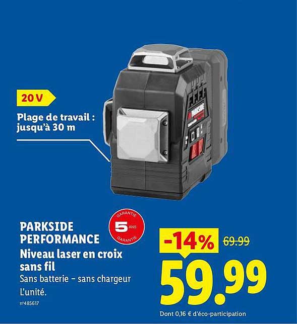 PARKSIDE PERFORMANCE Niveau laser en croix sans fil