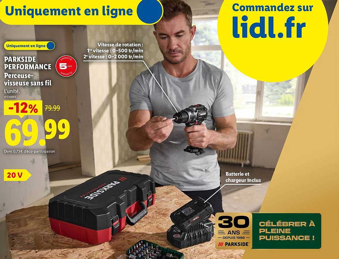 PARKSIDE PERFORMANCE Perceuse-visseuse sans fil