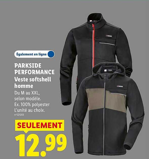 PARKSIDE PERFORMANCE Veste softshell homme