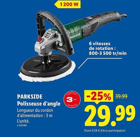 PARKSIDE Polisseuse d’angle