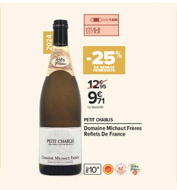 PETIT CHABLIS Domaine Michaut Frères Reflets De France