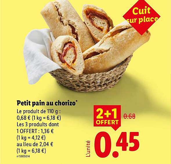 Petit pain au chorizo*