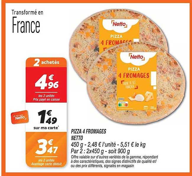 PIZZA 4 FROMAGES NETTO
