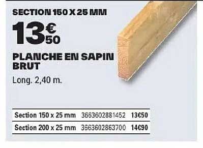 PLANCHE EN SAPIN BRUT