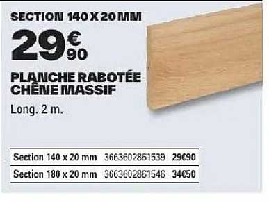 PLANCHE RABOTÉE CHÊNE MASSIF