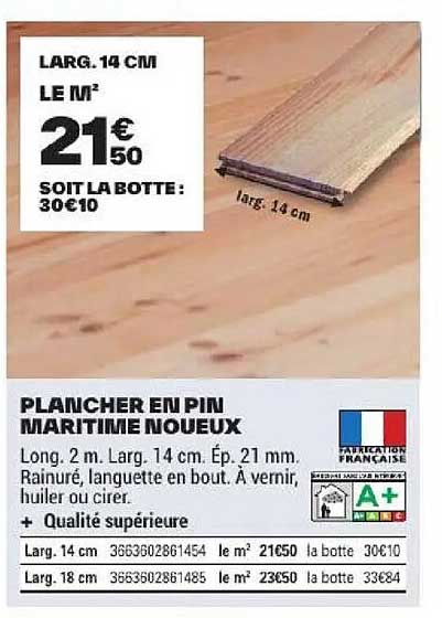 PLANCHER EN PIN MARITIME NOUEUX