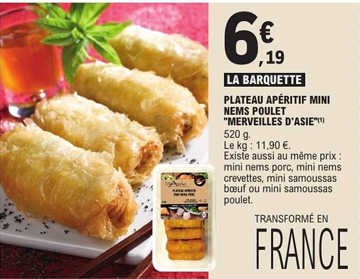 PLATEAU APÉRITIF MINI NEMS POULET "MERVEILLES D'ASIE"