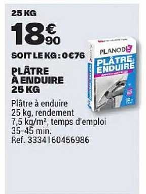 PLÂTRE À ENDUIRE 25 KG