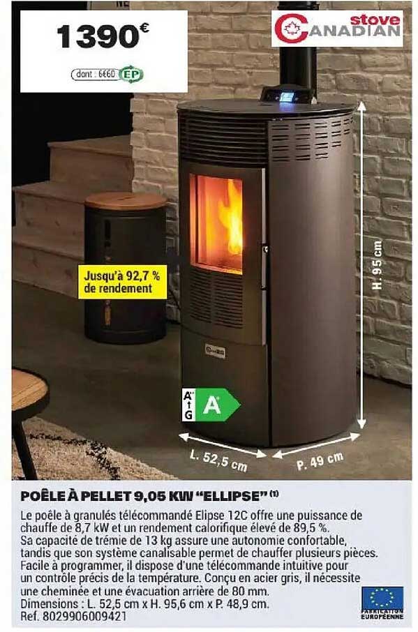 POELE A PELLET 9,05 KW “ELLIPSE”®