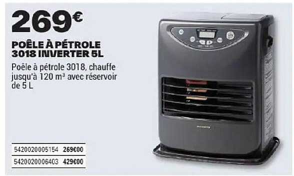 POELE À PÉTROLE 3018 INVERTER 5L