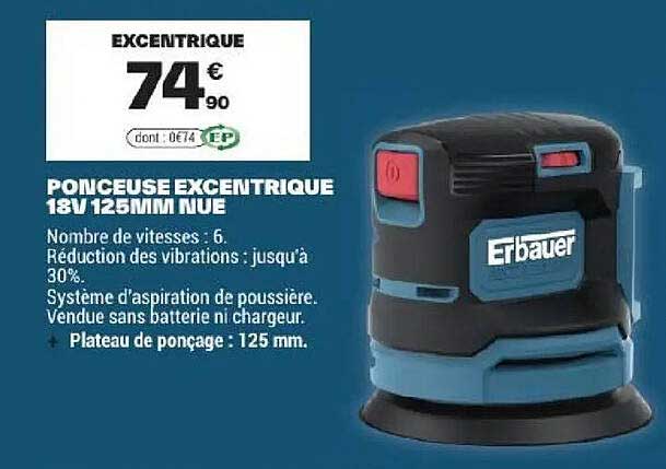 PONCEUSE EXCENTRIQUE 18V 125MM NUE