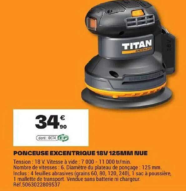 PONCEUSE EXCENTRIQUE 18V 125MM NUE