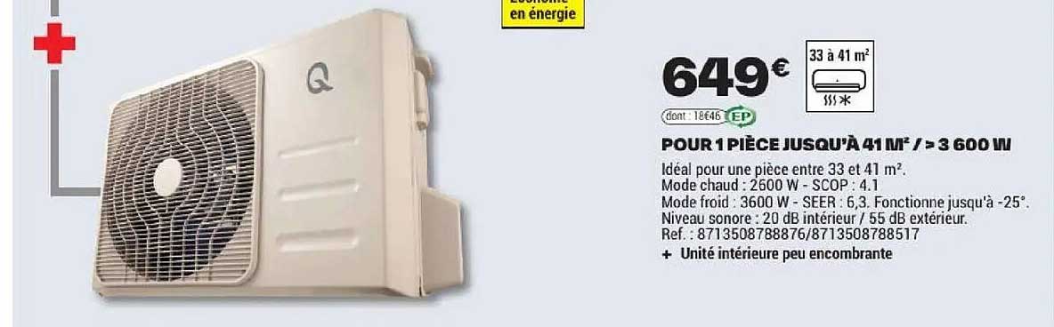 POUR 1 PIÈCE JUSQU’À 41 M² / > 3 600 W