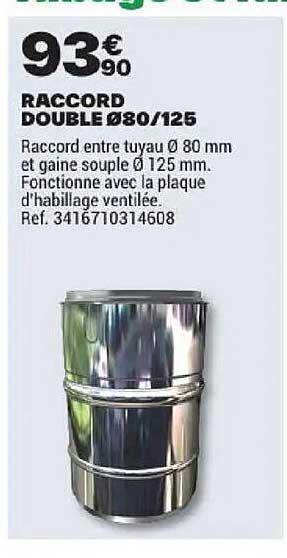 RACCORD DOUBLE Ø80/125