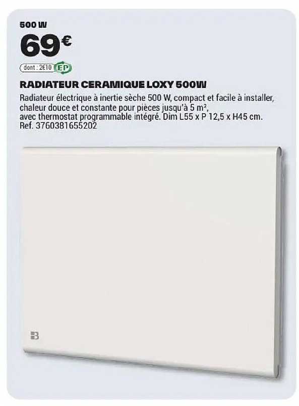 RADIATEUR CERAMIQUE LOXY 500W