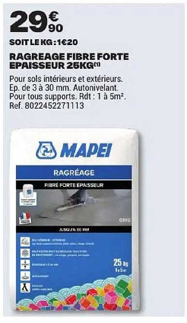RAGREAGE FIBRE FORTE EPAISSEUR 25KG