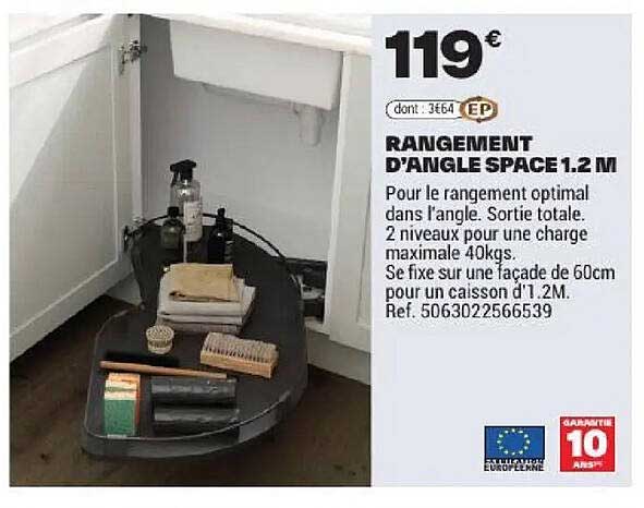 RANGEMENT D’ANGLE SPACE 1.2 M