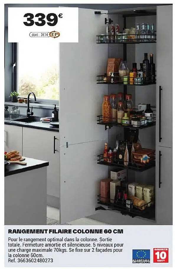 RANGEMENT FILAIRE COLONNE 60 CM