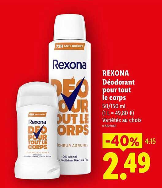 REXONA Déodorant pour tout le corps