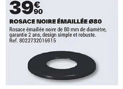 ROSACE NOIRE EMAILLÉE Ø80