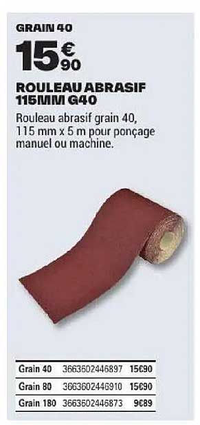 ROULEAU ABRASIF 115MM G40
