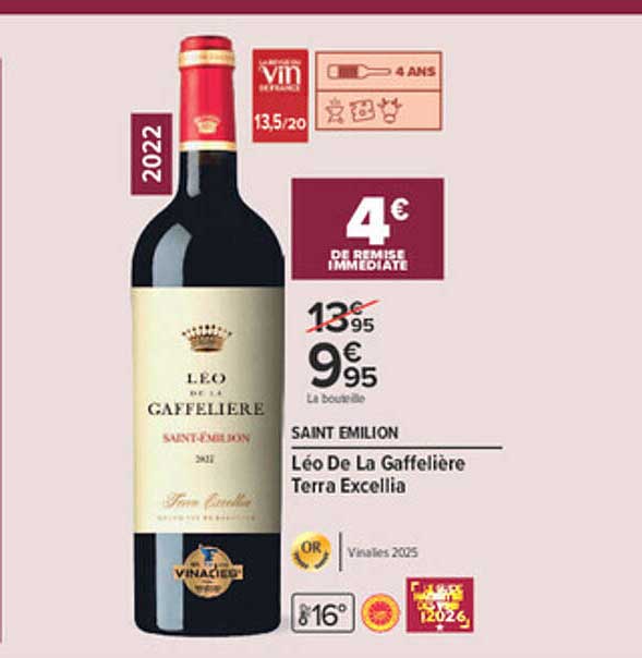 SAINT EMILION Léo De La Gaffelière Terra Excella