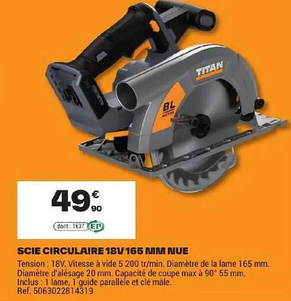SCIE CIRCULAIRE 18V 165 MM NUE