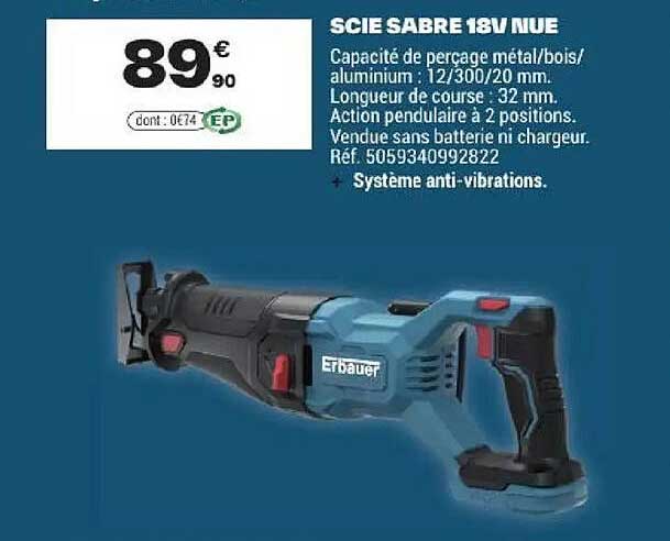 SCIE SABRE 18V NUE