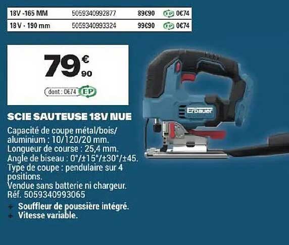 SCIE SAUTEUSE 18V NUE