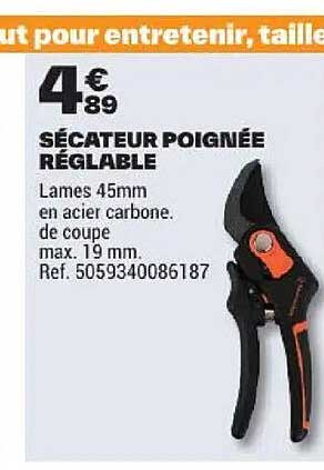 SÉCATEUR POIGNÉE RÉGLABLE