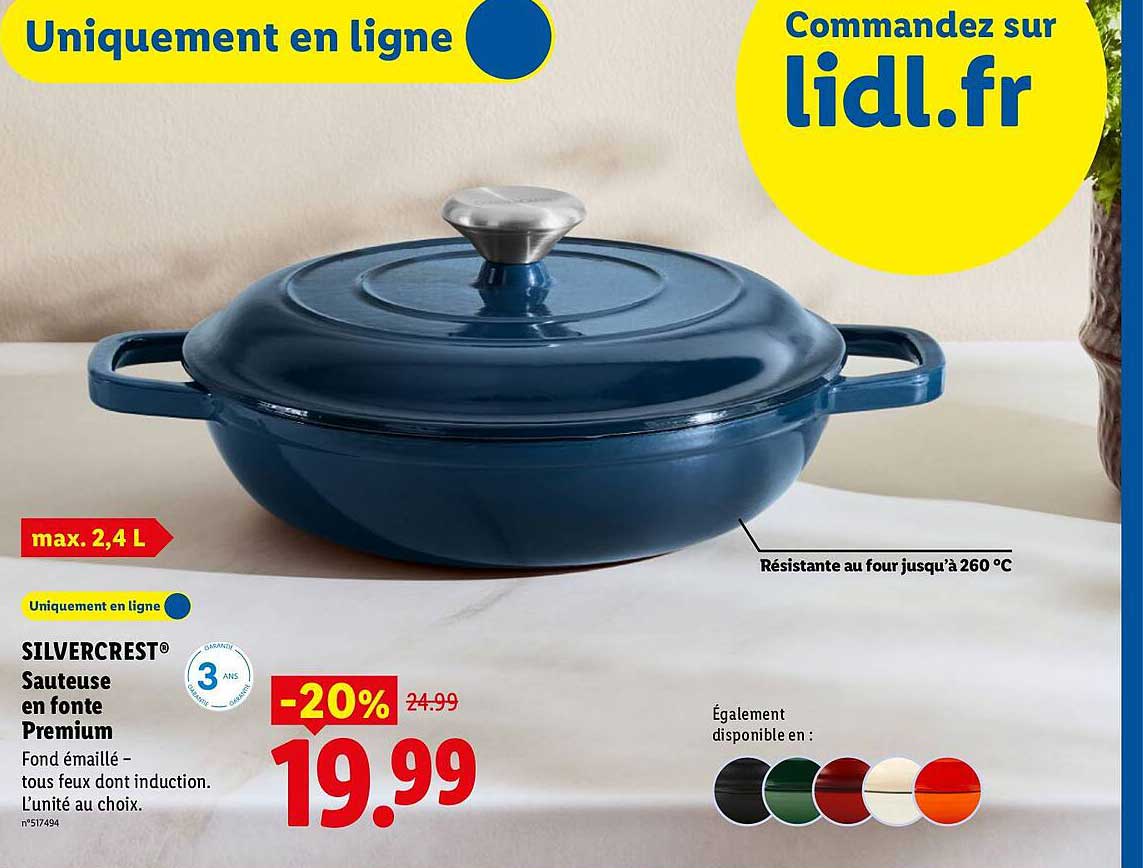 SILVERCREST® Sauteuse en fonte Premium