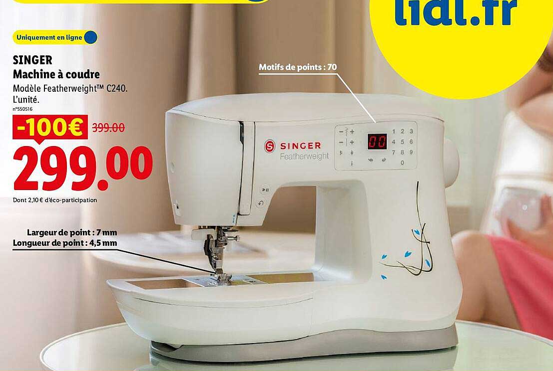 SINGER Machine à coudre Modèle Featherweight™ C240. L’unité.
