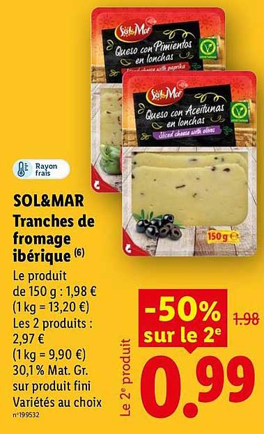 SOL&MAR Tranches de fromage ibérique